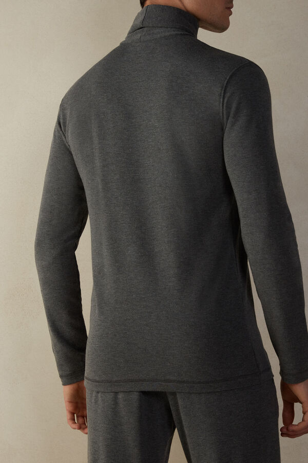 Intimssimi Long-sleeve High-Neck Modal-Cashmere Top Dark Grey | ZSGMJ90071