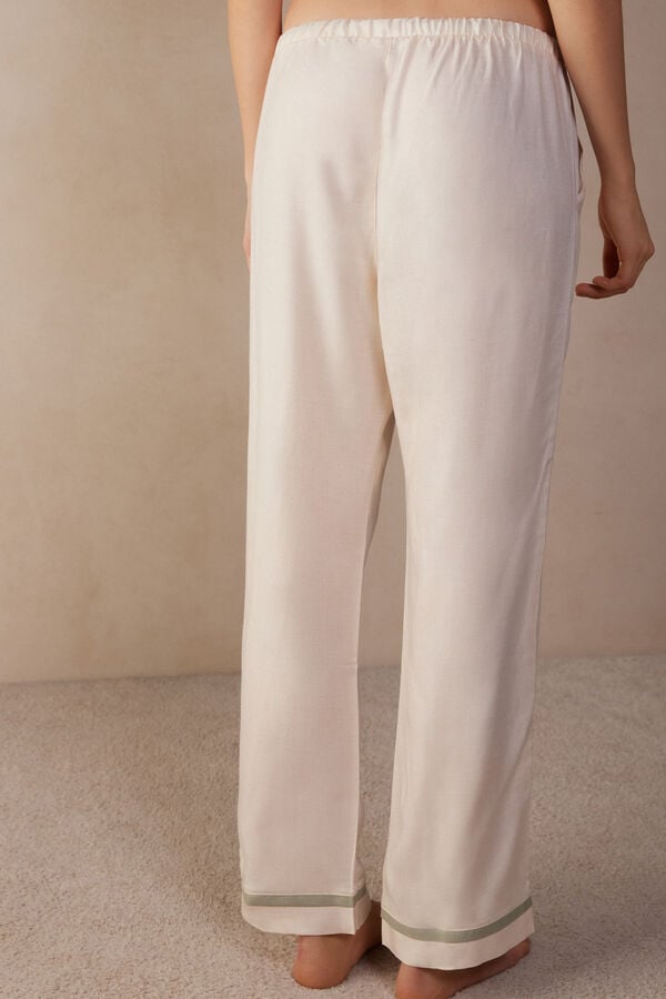 Intimssimi Lost in Fields Full Length Pants in Plain-weave Modal White | LSGTR50534