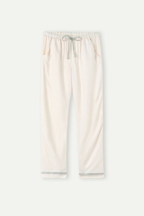 Intimssimi Lost in Fields Full Length Pants in Plain-weave Modal White | LSGTR50534