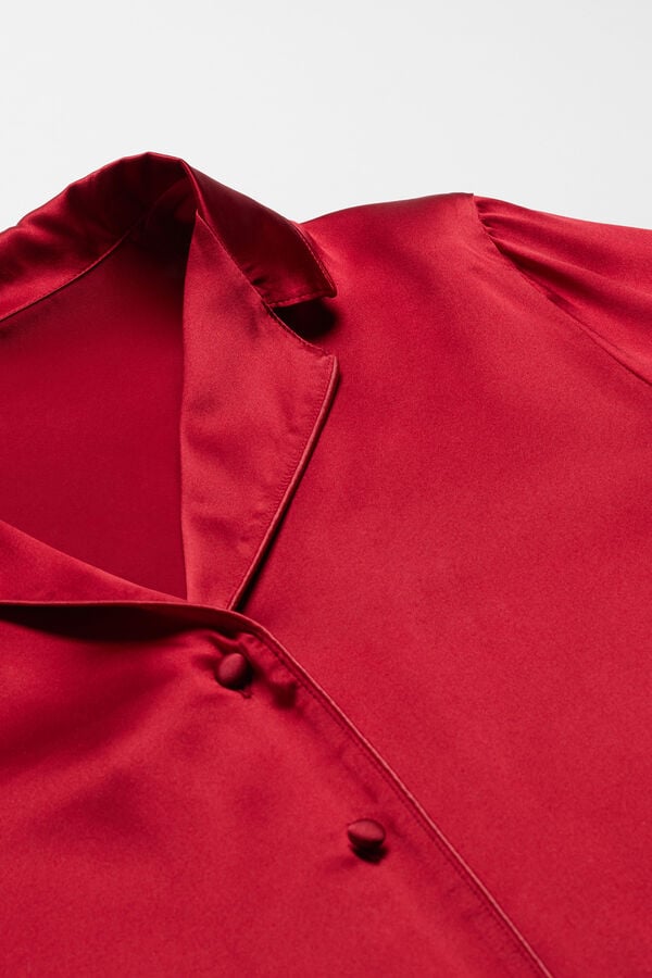 Intimssimi Mannish-Cut Jacket in Silk Satin Red | YSGVQ40913