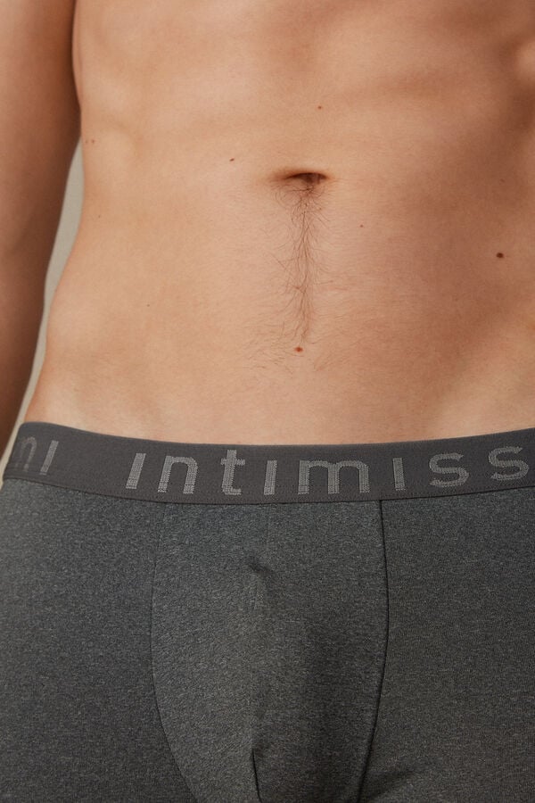 Intimssimi Microfiber Logo Boxer Shorts Dark Grey | QSGUV94143