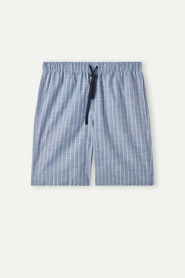 Intimssimi Microstripe Shorts in Cotton Cloth Blue | ESGVG82594