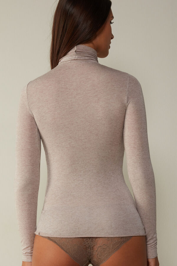 Intimssimi Modal Cashmere Ultralight High-Neck Top Natural | FSGUI19277