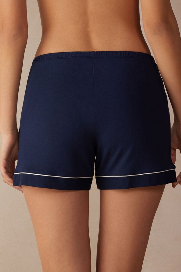 Intimssimi Modal Shorts with Contrast Trim Blue | FSGUI15809