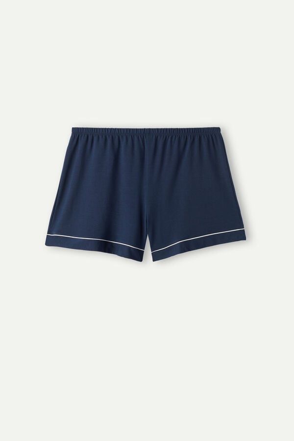 Intimssimi Modal Shorts with Contrast Trim Blue | FSGUI15809