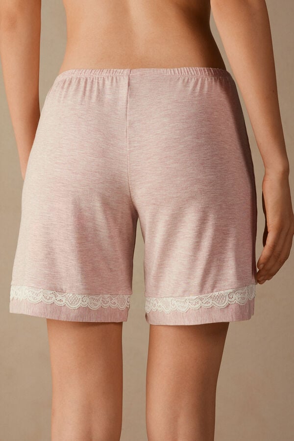 Intimssimi Modal Shorts with Lace Details Pale Pink | MSGHR41925