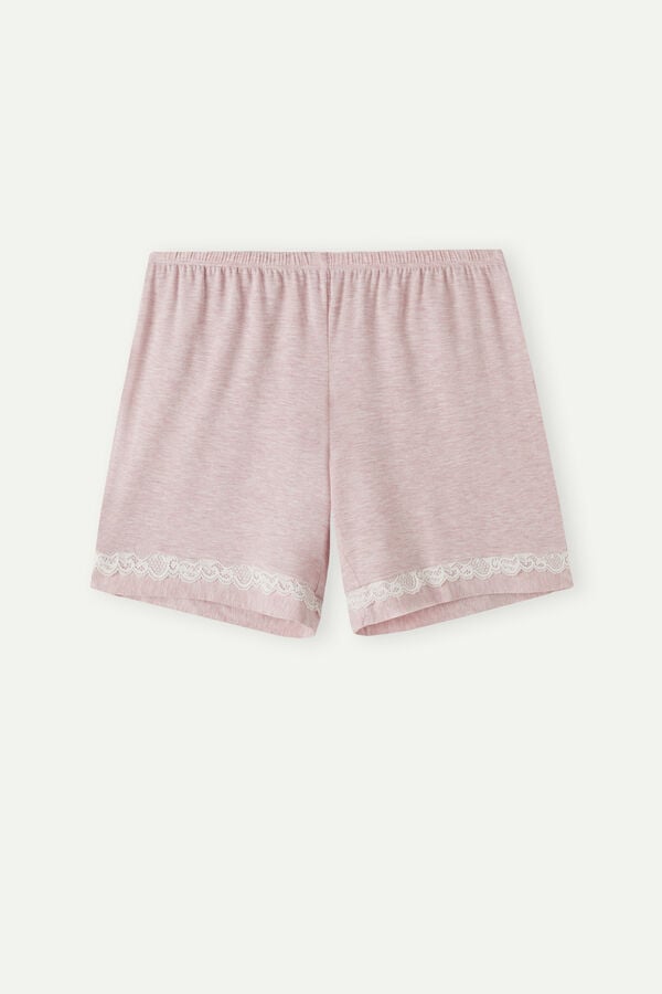 Intimssimi Modal Shorts with Lace Details Pale Pink | MSGHR41925