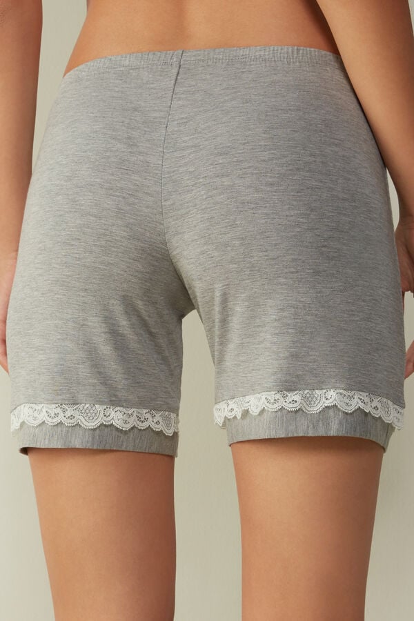 Intimssimi Modal Shorts with Lace Details Grey | SSGVO89513