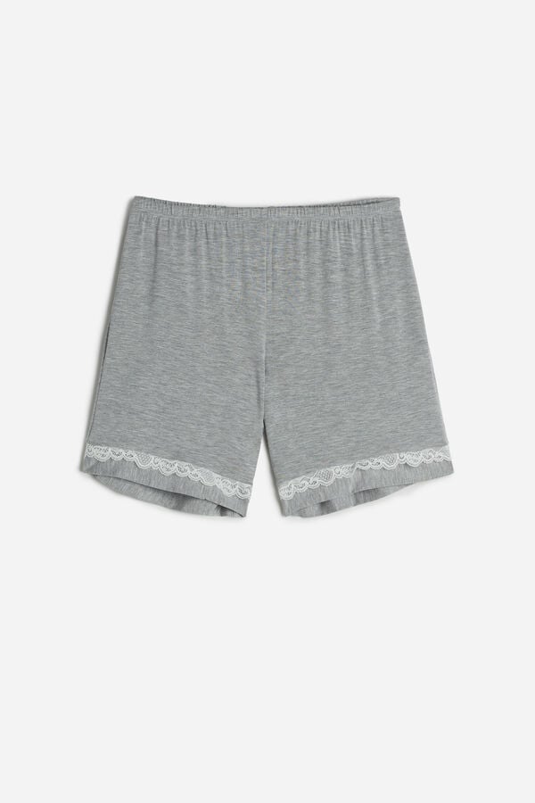 Intimssimi Modal Shorts with Lace Details Grey | SSGVO89513