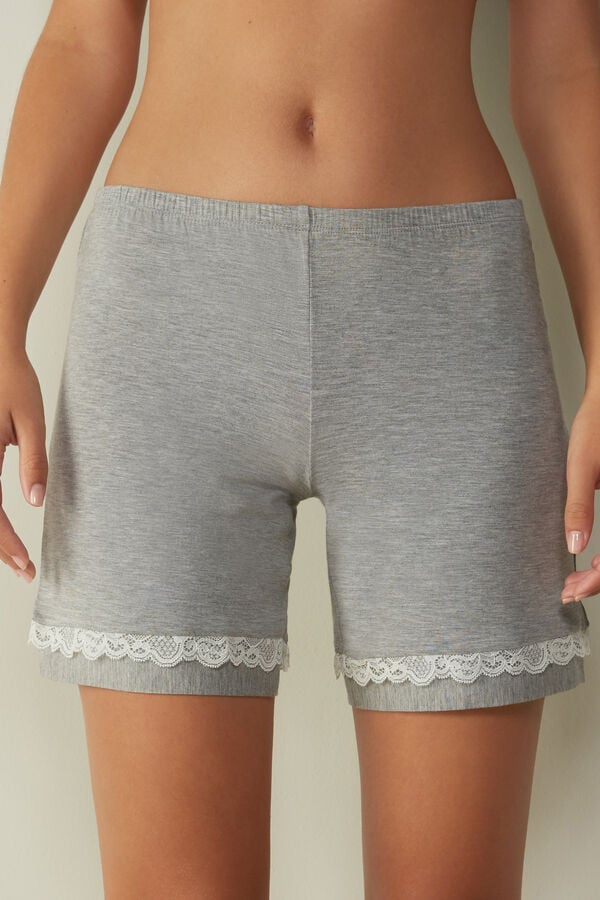 Intimssimi Modal Shorts with Lace Details Grey | SSGVO89513