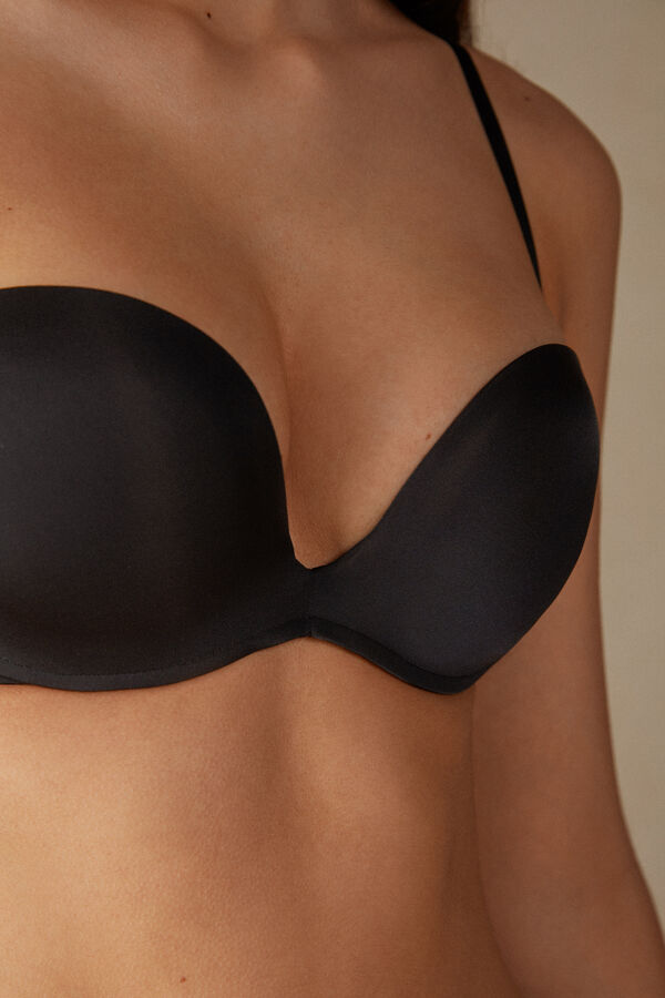 Intimssimi Monica Bandeau Bra in Ultralight Microfiber Black | YSGVQ98090