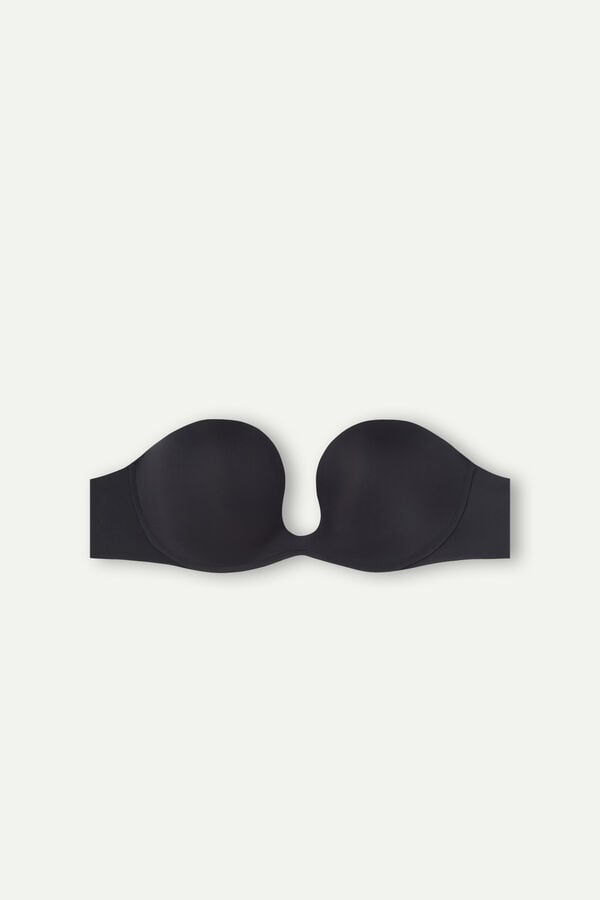 Intimssimi Monica Bandeau Bra in Ultralight Microfiber Black | YSGVQ98090