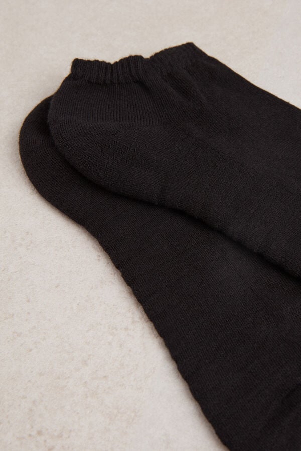 Intimssimi No-show Socks in Terrycloth Black | XSGGW85498