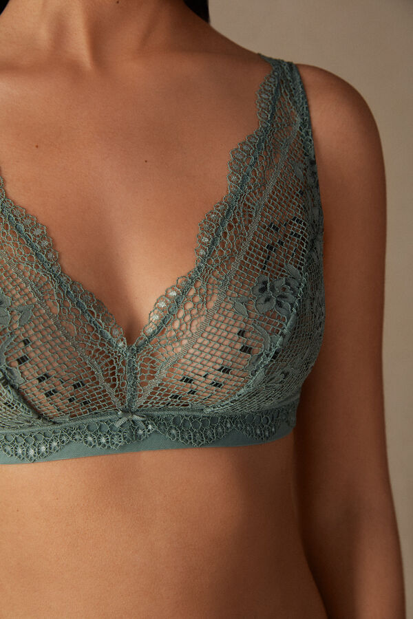 Intimssimi Prairie Bouquet Lara Triangle Bra Green | TSGWZ94635