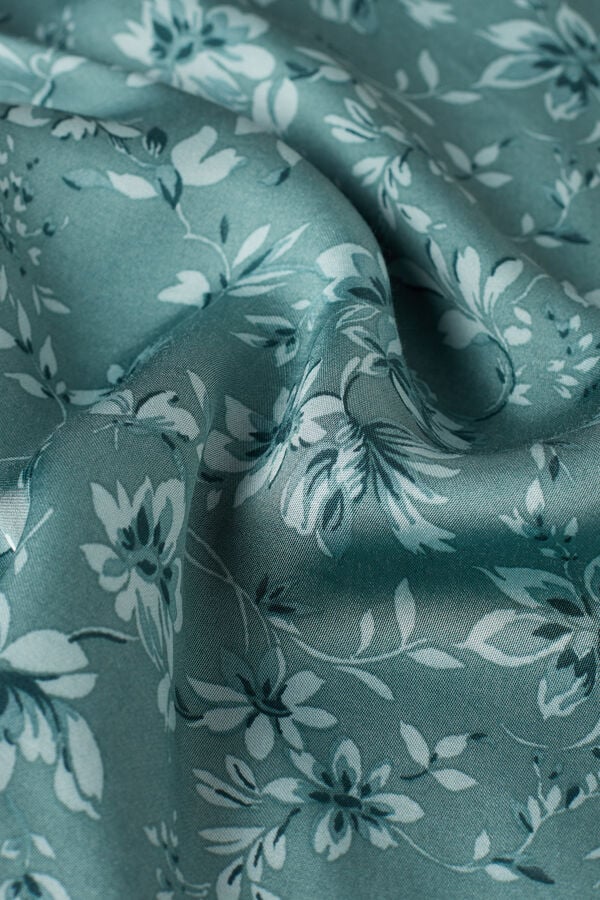 Intimssimi Prairie Bouquet Satin Viscose Top Green | ZSGNQ95136