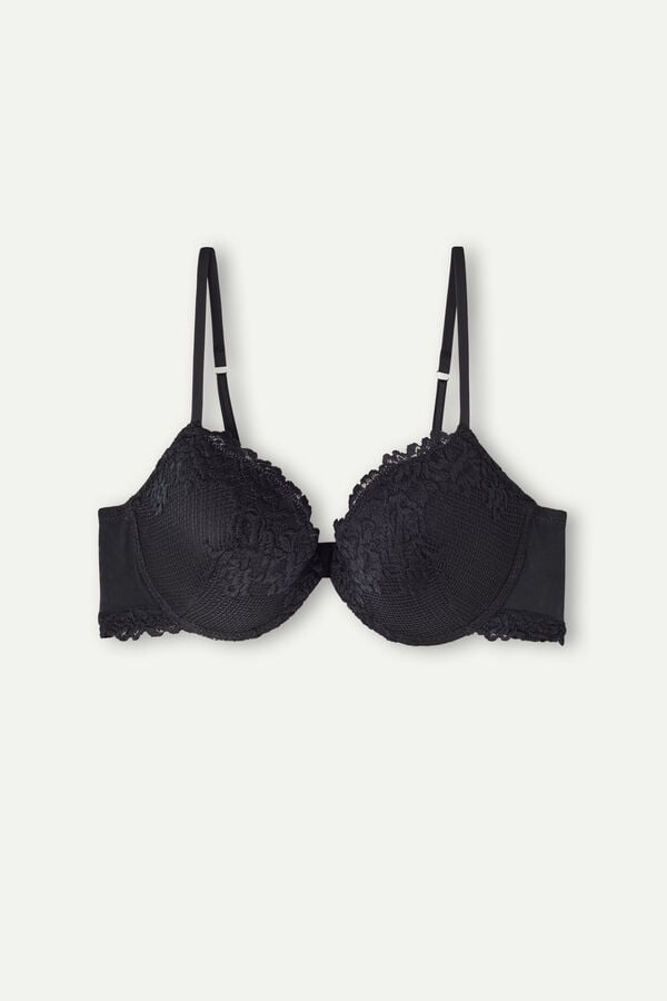 Intimssimi Pretty Flowers Bellissima Push-up Bra Black | YSGGT98569