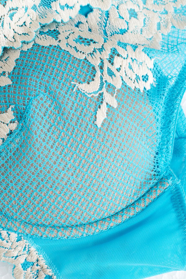 Intimssimi Pretty Flowers Elena Balconette Bra Blue | USGTG54268