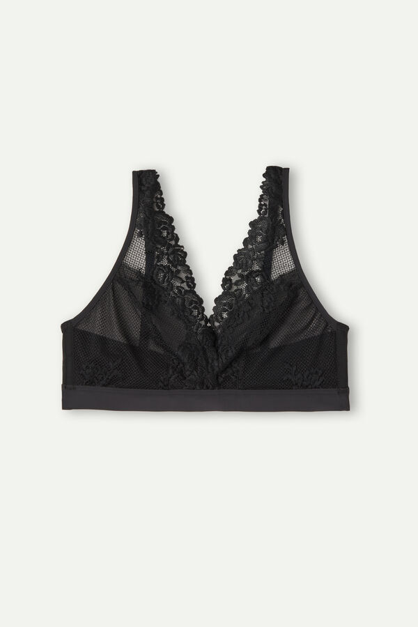 Intimssimi Pretty Flowers Lara Triangle Bra Black | MSGHR67024