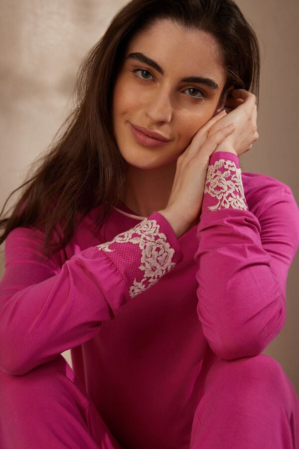 Intimssimi Pretty Flowers Modal Top Pink | QSGWA18734