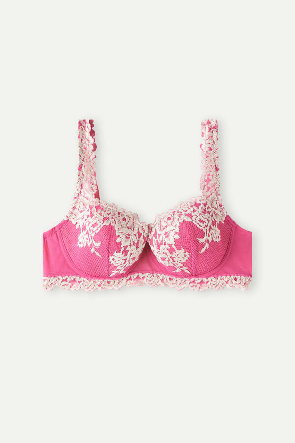 Intimssimi Pretty Flowers Sofia Balconette Bra Pink | ASGDF79496