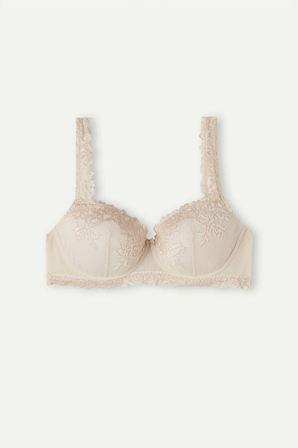 Intimssimi Pretty Flowers Sofia Balconette Bra Natural | GSGEC52806