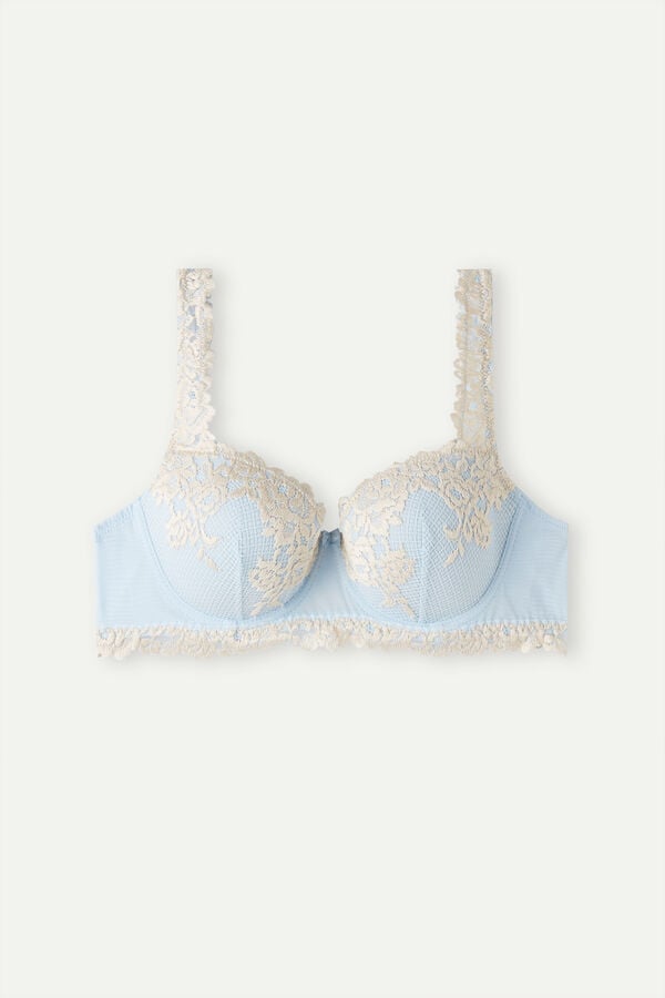 Intimssimi Pretty Flowers Sofia Balconette Bra Light Blue | TSGWZ49388