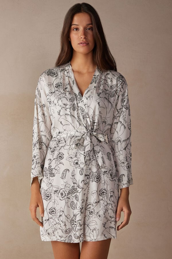 Intimssimi Pure Joy Satin Kimono Print | SGQAV69395