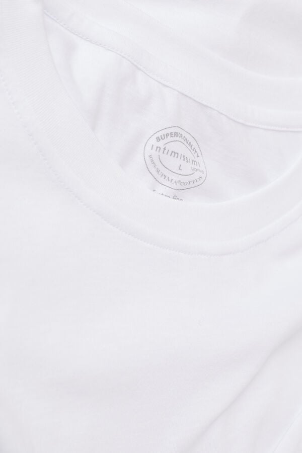 Intimssimi Regular Fit T-Shirt in Extrafine Supima® Cotton White | GSGEC37369