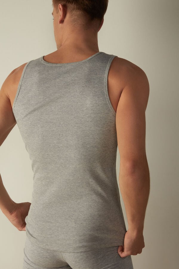 Intimssimi Ribbed Supima Cotton Tank Top Grey | GSGEC24685