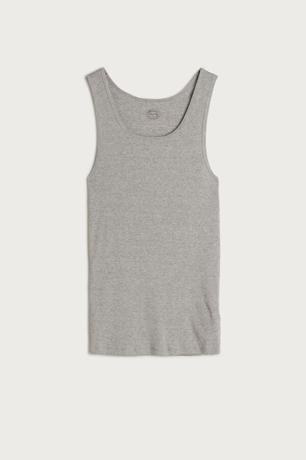 Intimssimi Ribbed Supima Cotton Tank Top Grey | GSGEC24685