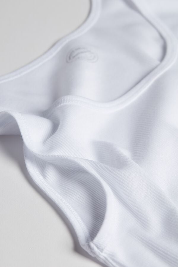 Intimssimi Ribbed Supima Cotton Tank Top White | PSGER70021