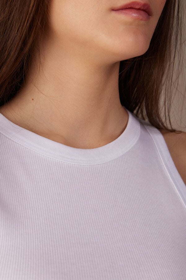 Intimssimi Ribbed Tank Top in Supima® Cotton White | SGXBR35523