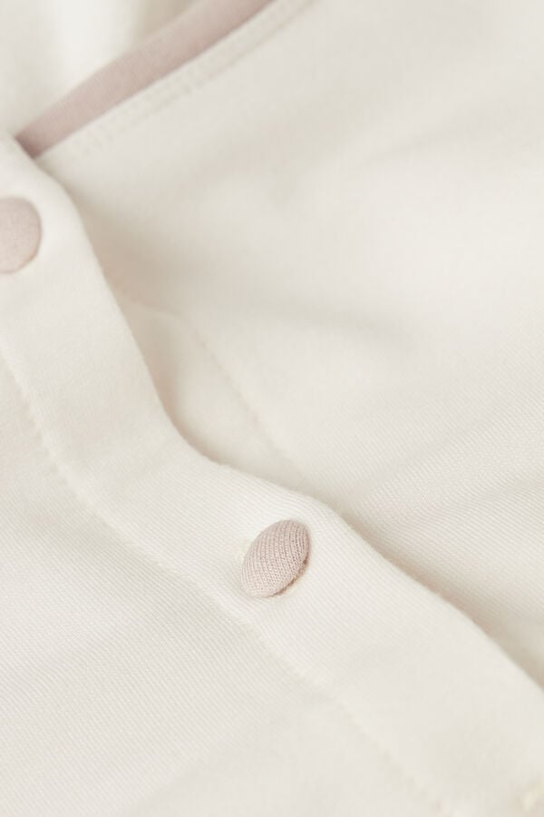 Intimssimi Romantic Bedroom Button Up Night Shirt in Modal with Wool White | ESGHC84100