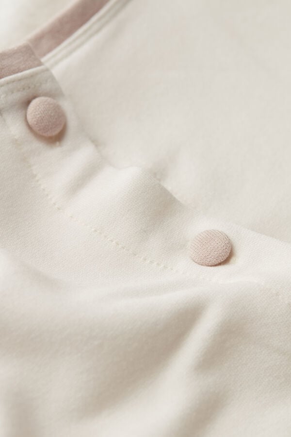 Intimssimi Romantic Bedroom Button Up Top in Modal with Wool White | PSGER21502