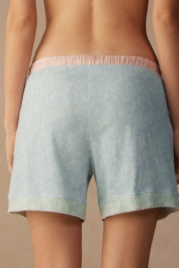 Intimssimi Romantic Cashmere Cotton Shorts Light Blue | SGXBR22962