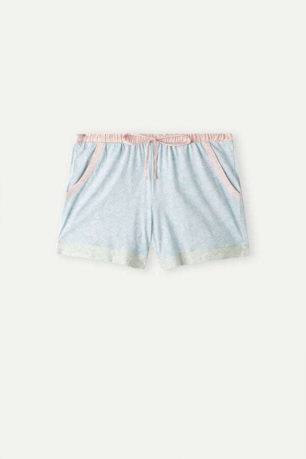 Intimssimi Romantic Cashmere Cotton Shorts Light Blue | SGXBR22962