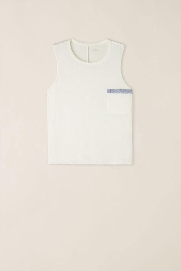 Intimssimi Santorini View Tank Top in Supima® Ultrafresh Cotton White | DSGKV50004