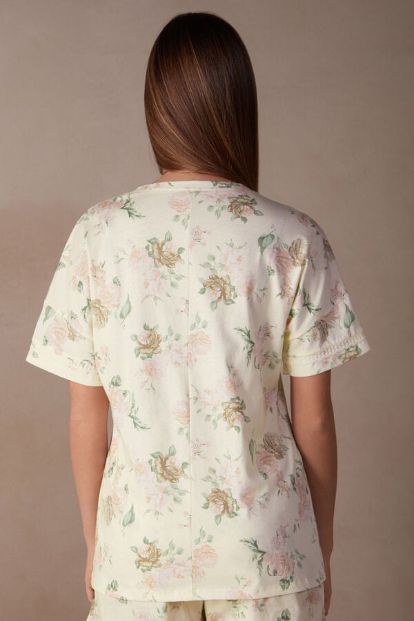 Intimssimi Scent of Roses Short Sleeve Cotton T-shirt Print | SSGNY85997