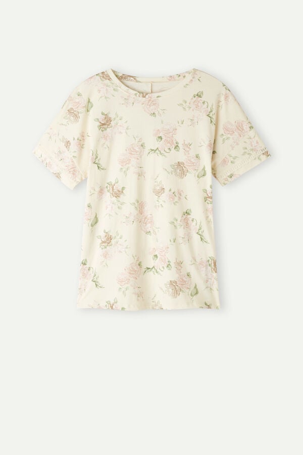 Intimssimi Scent of Roses Short Sleeve Cotton T-shirt Print | SSGNY85997