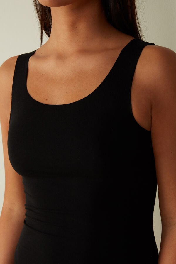 Intimssimi Seamless Supima® Cotton Tank Top Black | SGJZR56132