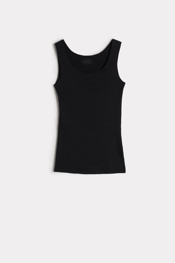 Intimssimi Seamless Supima® Cotton Tank Top Black | SGJZR56132