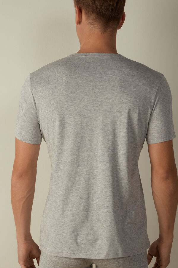 Intimssimi Short Sleeve Crew Neck T Shirt in Supima® Cotton Grey | MSGHR19784