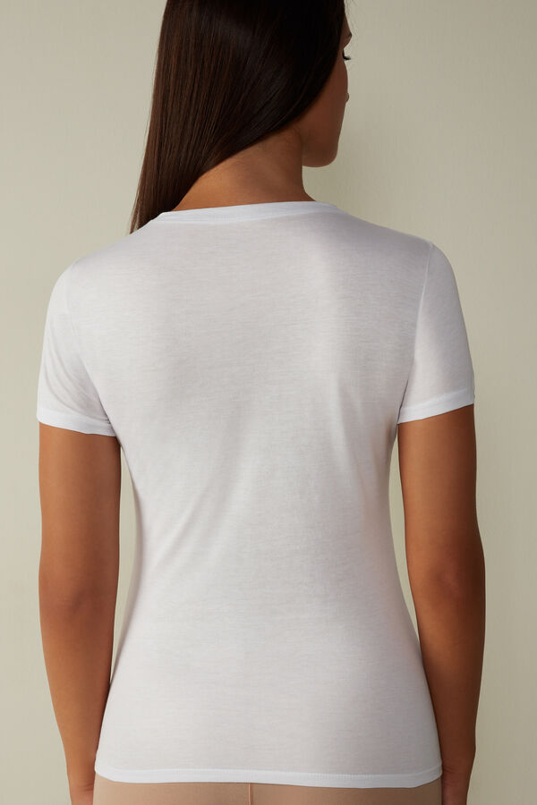 Intimssimi Short-Sleeve T-shirt in Ultrafresh Supima® Cotton White | SGNEJ54455