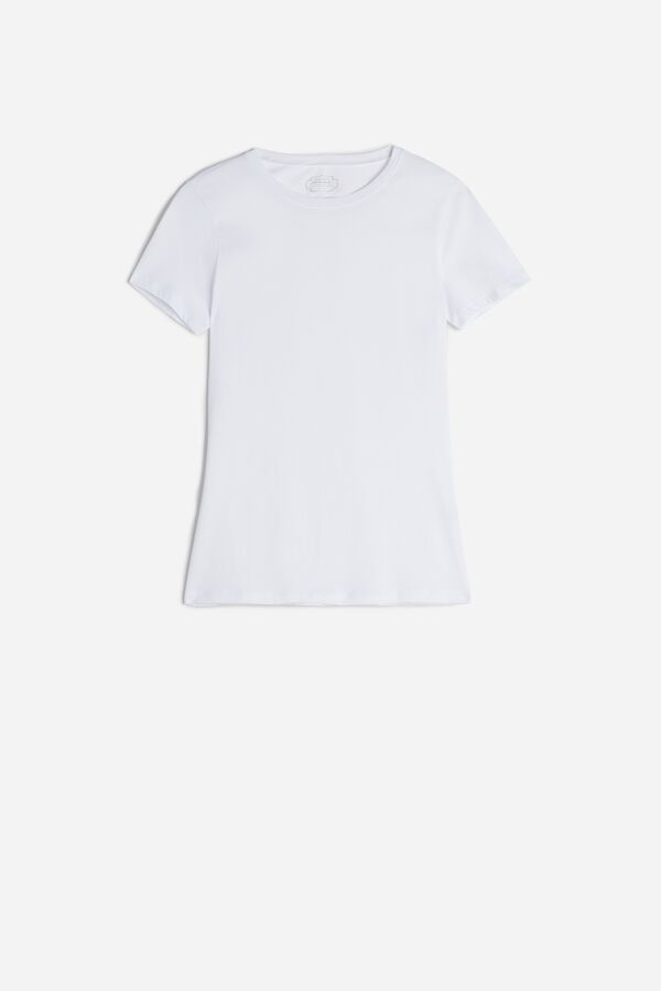 Intimssimi Short-Sleeve T-shirt in Ultrafresh Supima® Cotton White | SGNEJ54455