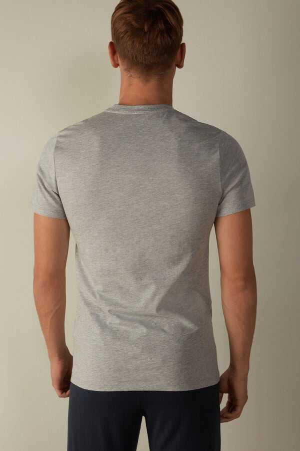 Intimssimi Short-Sleeved Supima® Cotton Shirt Grey | BSGSO72211