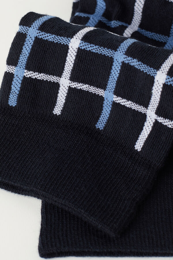 Intimssimi Short Socks in Patterned Cotton Blue | ESGHC32403