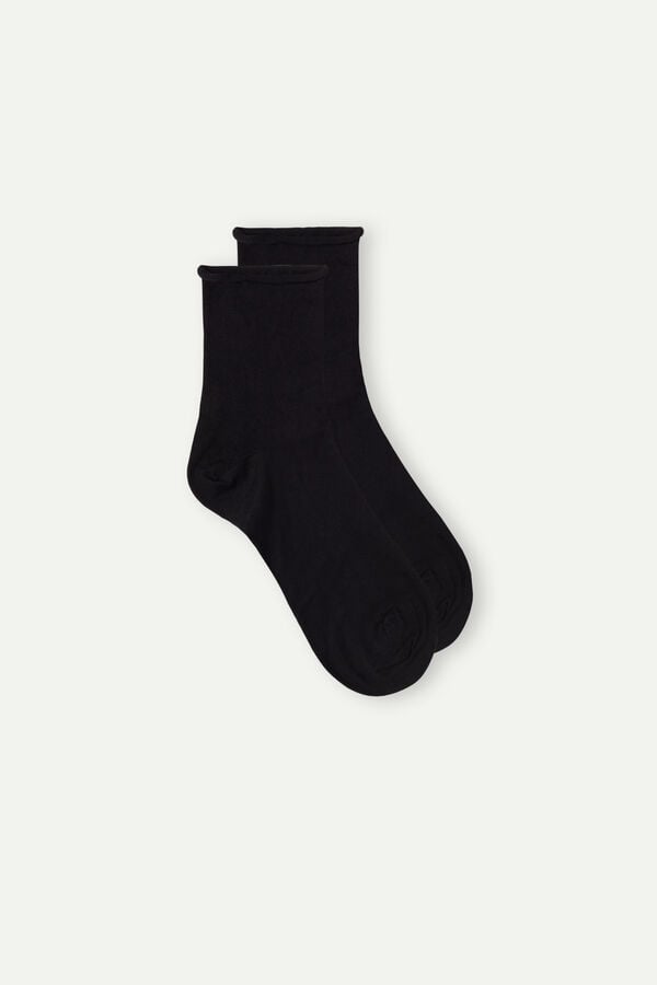 Intimssimi Short Socks in Stretch Supima® Cotton Black | SGEAH45798