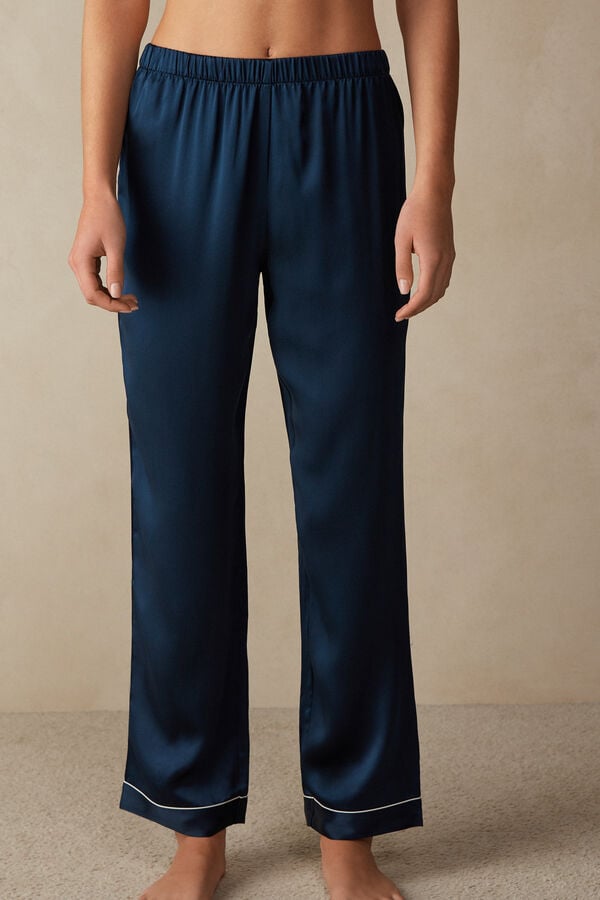 Intimssimi Silk Satin Pajama Pants Blue | BSGSD30864