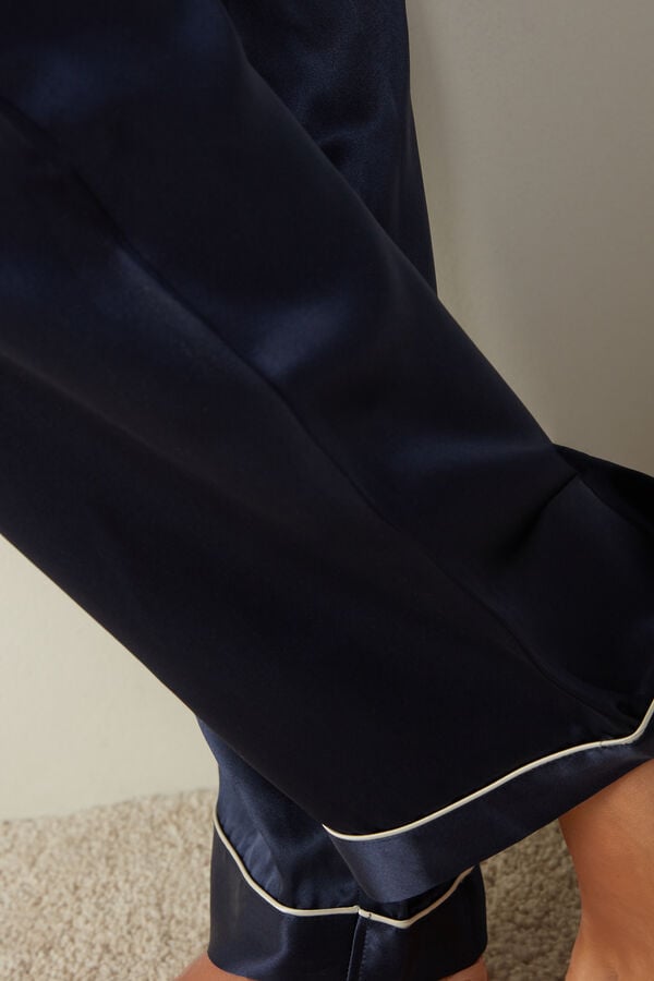 Intimssimi Silk Satin Pajama Pants Blue | DSGVO40647