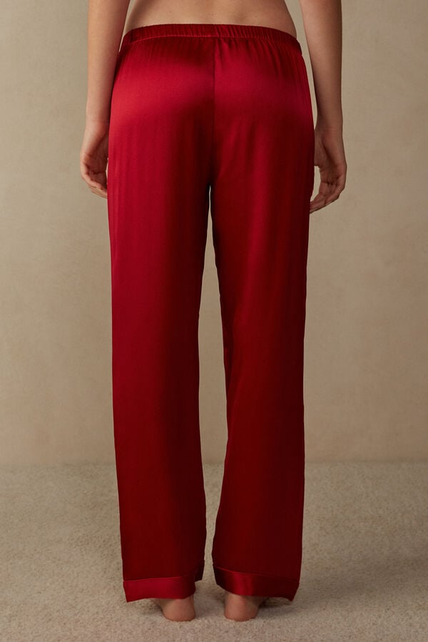 Intimssimi Silk Satin Pajama Pants Red | SGZDE12909